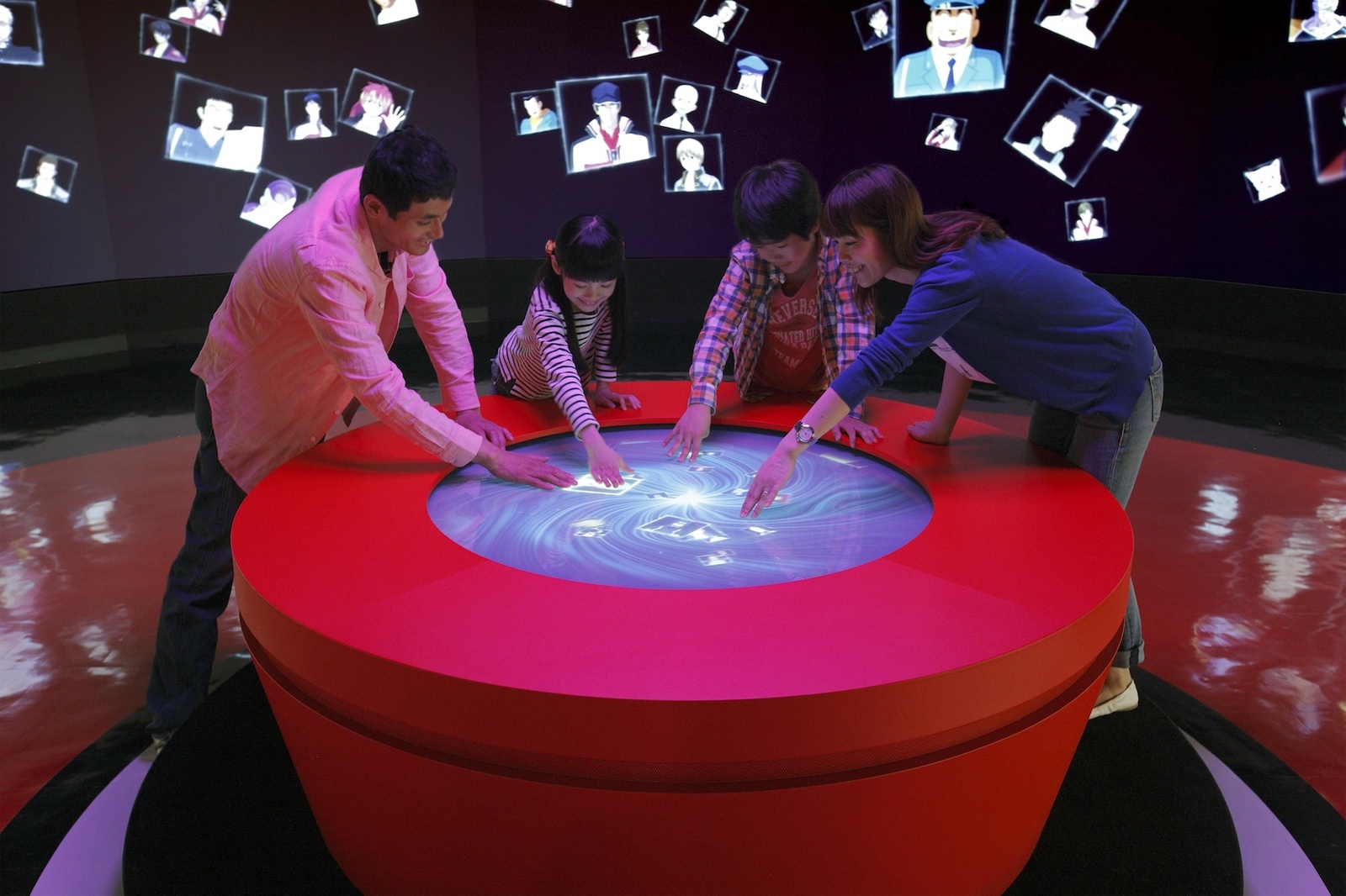 Center core. From the red tunnel, characters rush out. You never know who will pop out next! 2