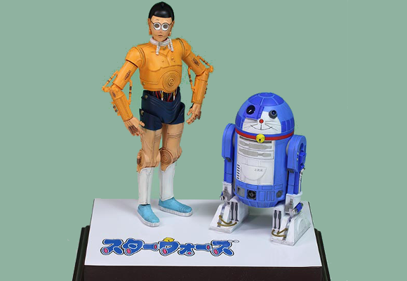 R2-Dora2: Model maker turns iconic Star Wars characters into the stars of Doraemon!