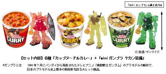 Cup Noodles Attached with Mini Plastic Gundam Models Go on Sale!