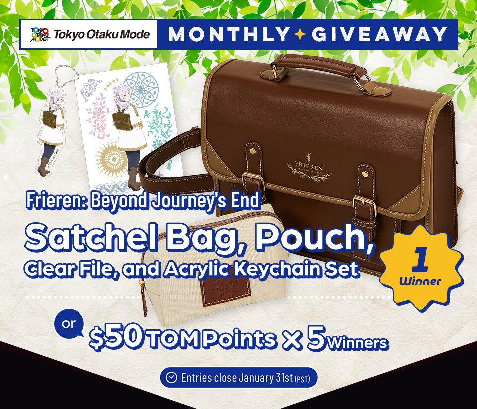 Frieren: At Journey's End 3-Way Satchel Bag, Pouch, Clear File, and Acrylic Keychain Set Giveaway