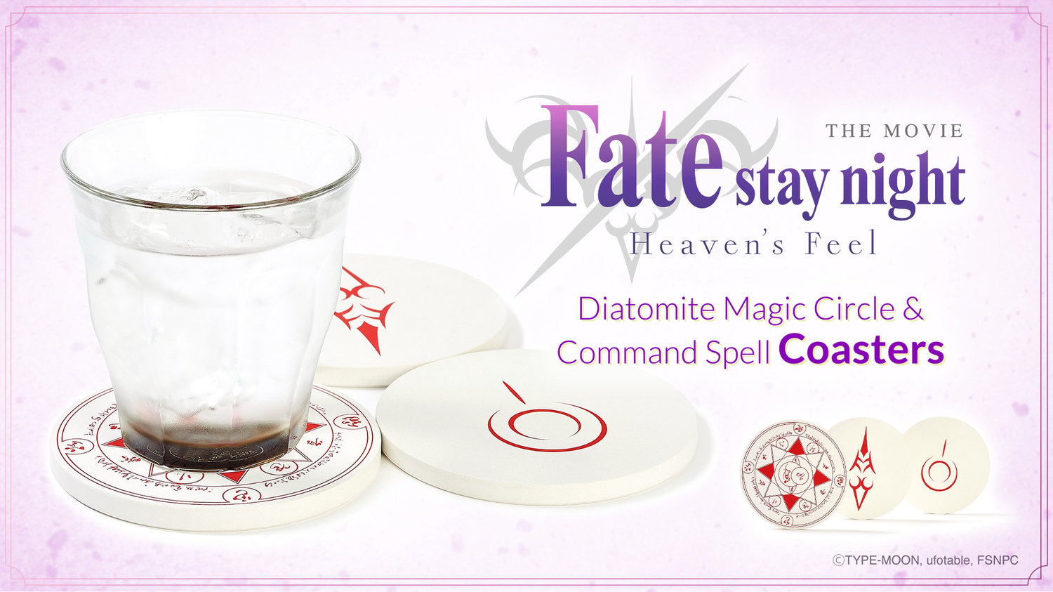 Fate/stay night [Heaven’s Feel] THE MOVIE: Diatomite Magic Circle & Command Spell Coasters
