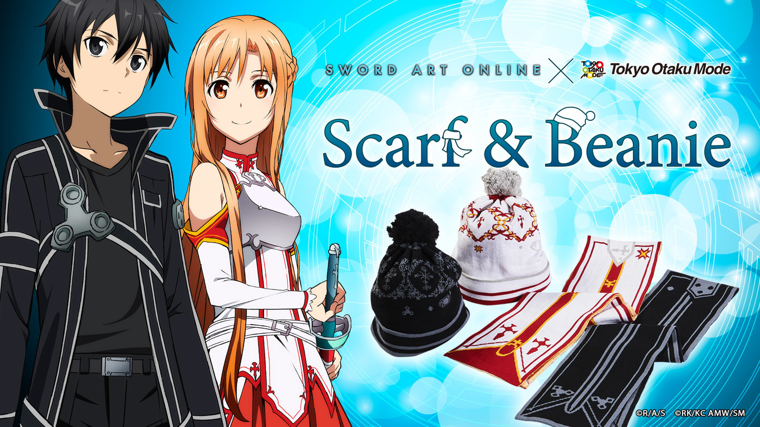 [SAO x TOM] Sword Art Online Scarf & Beanie: Kirito & Asuna